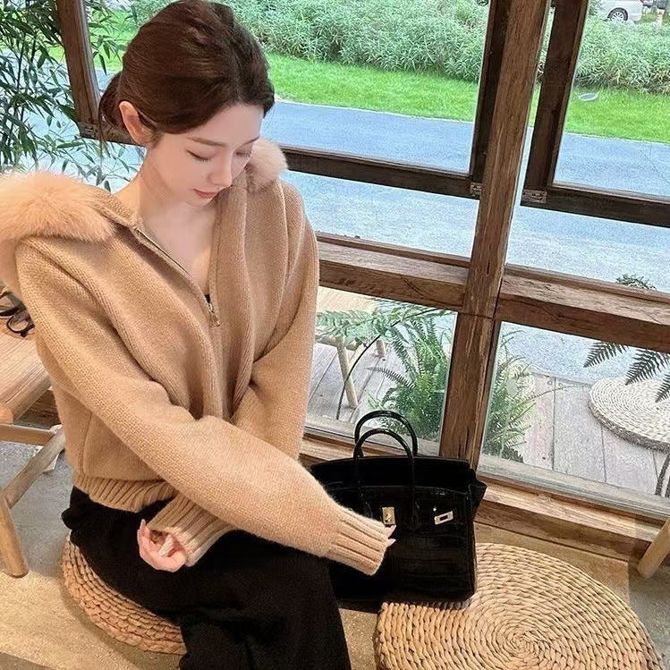 Pull à capuche chic fourrure