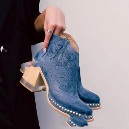 Bottines à talon sculptées