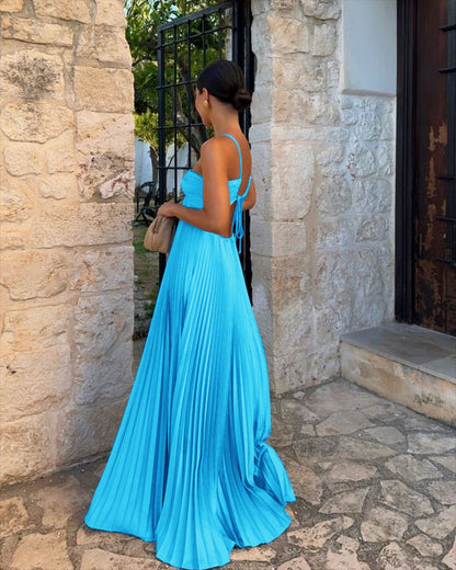 Robe longue plissée élégante