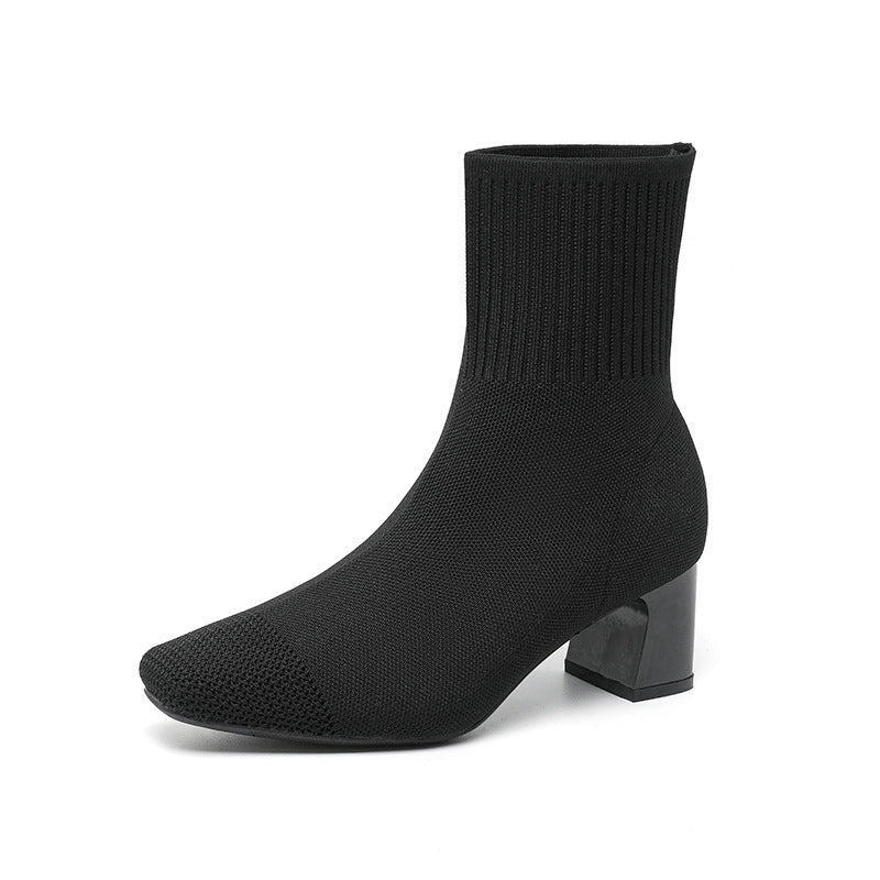 Bottines chaussettes à talon élégant
