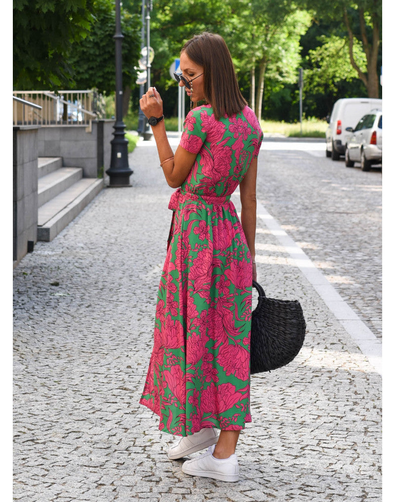 Robe longue à motif floral