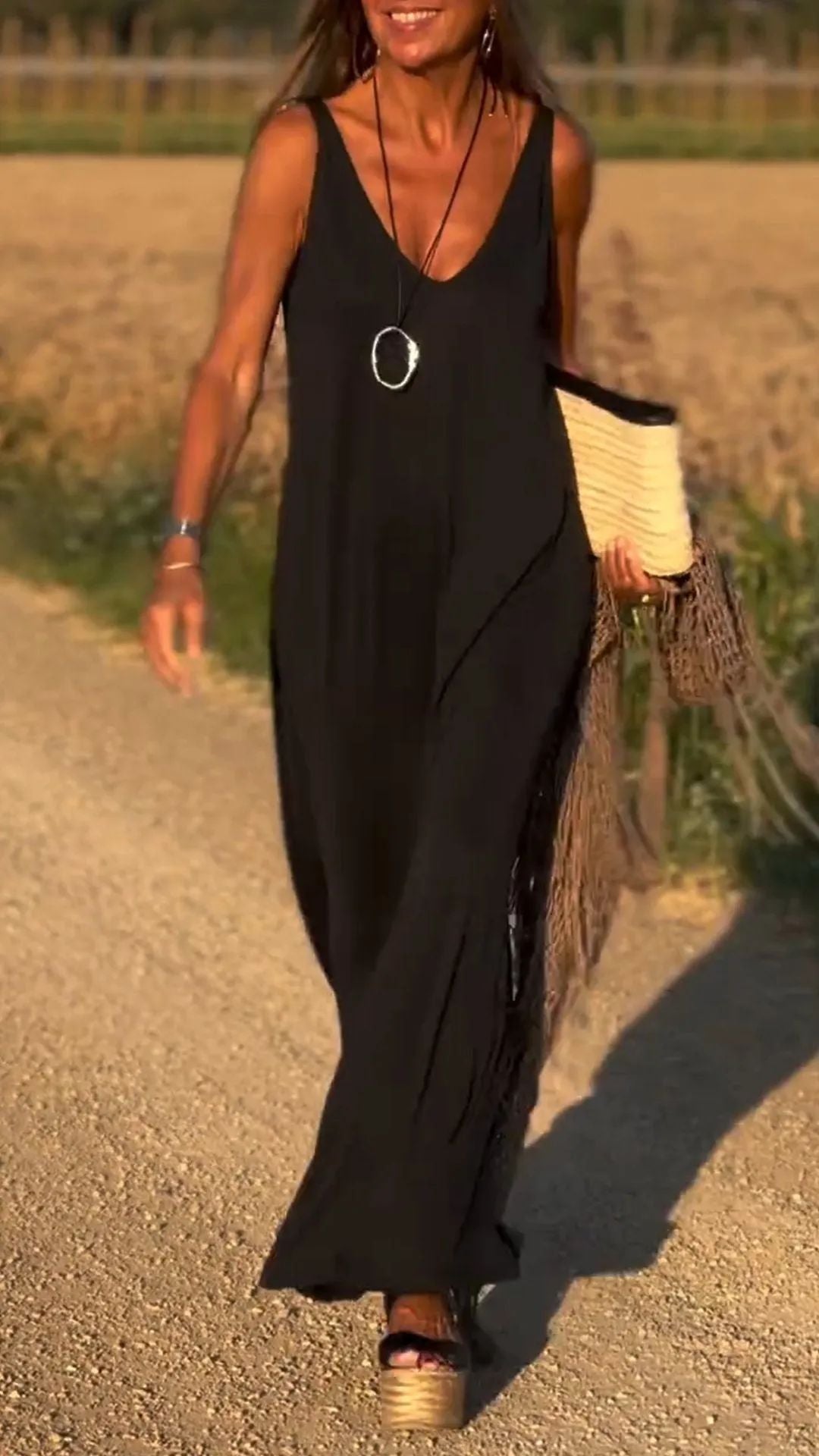 Robe longue fluide décontractée