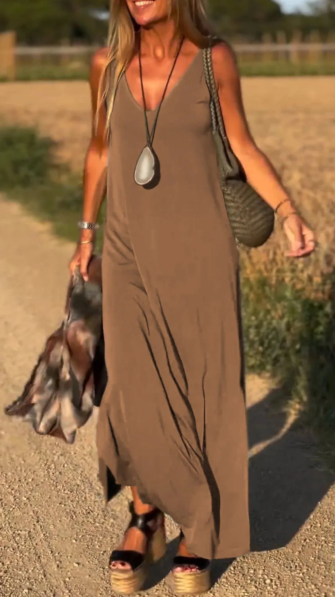 Robe longue fluide décontractée